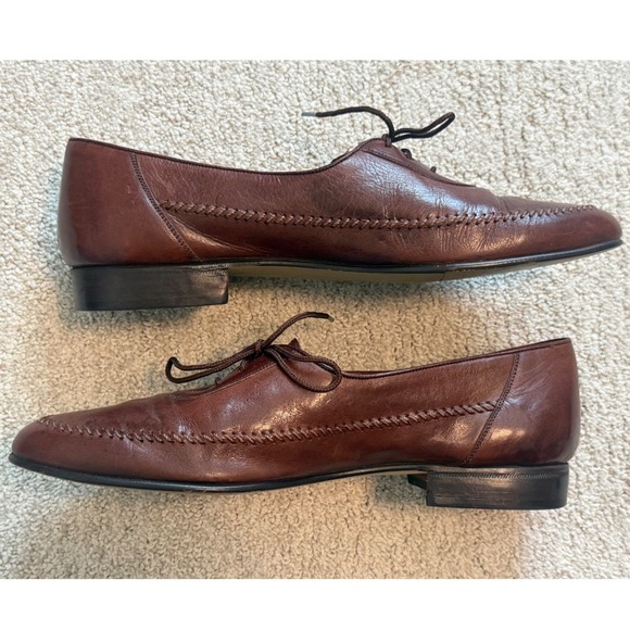 Playboy Retro Brown Leather Oxford Dress Shoes Men\'s Size 10 D – Pre-Owned